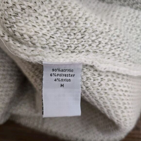 Keren Hart Cardigan Medium Colorblock Beige Black Neutral Sweater Long Open - Picture 7 of 9